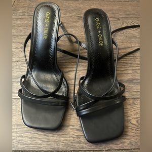 Chase & Chloe black heeled sandals